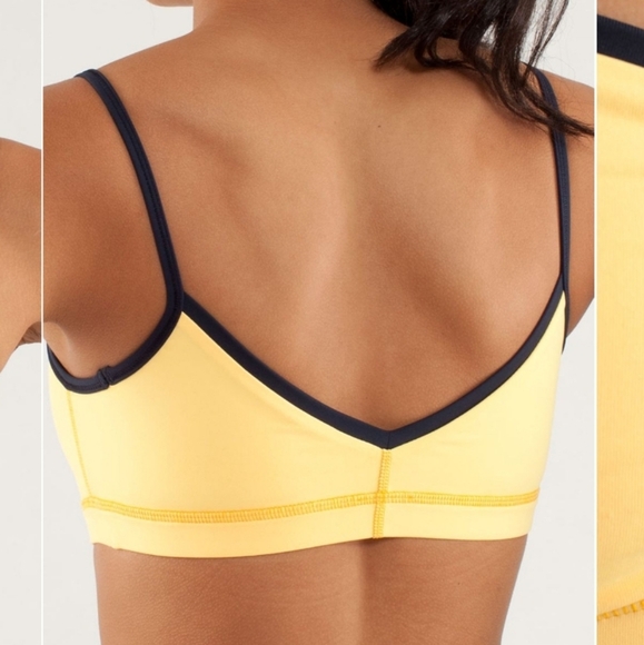 Lululemon Pirouette Bra. Light yellow & black. Non padded. Size 6. - Picture 2 of 6